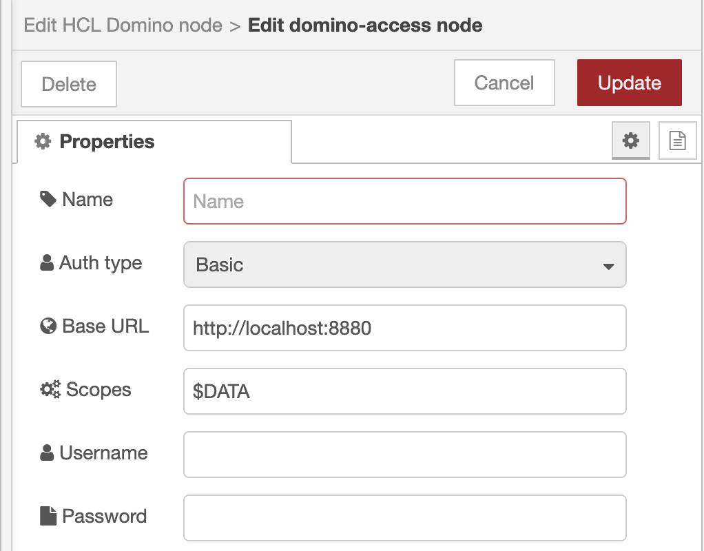 Domino Credential Node