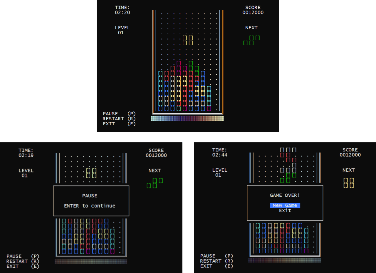 Capturas de Console Tetris