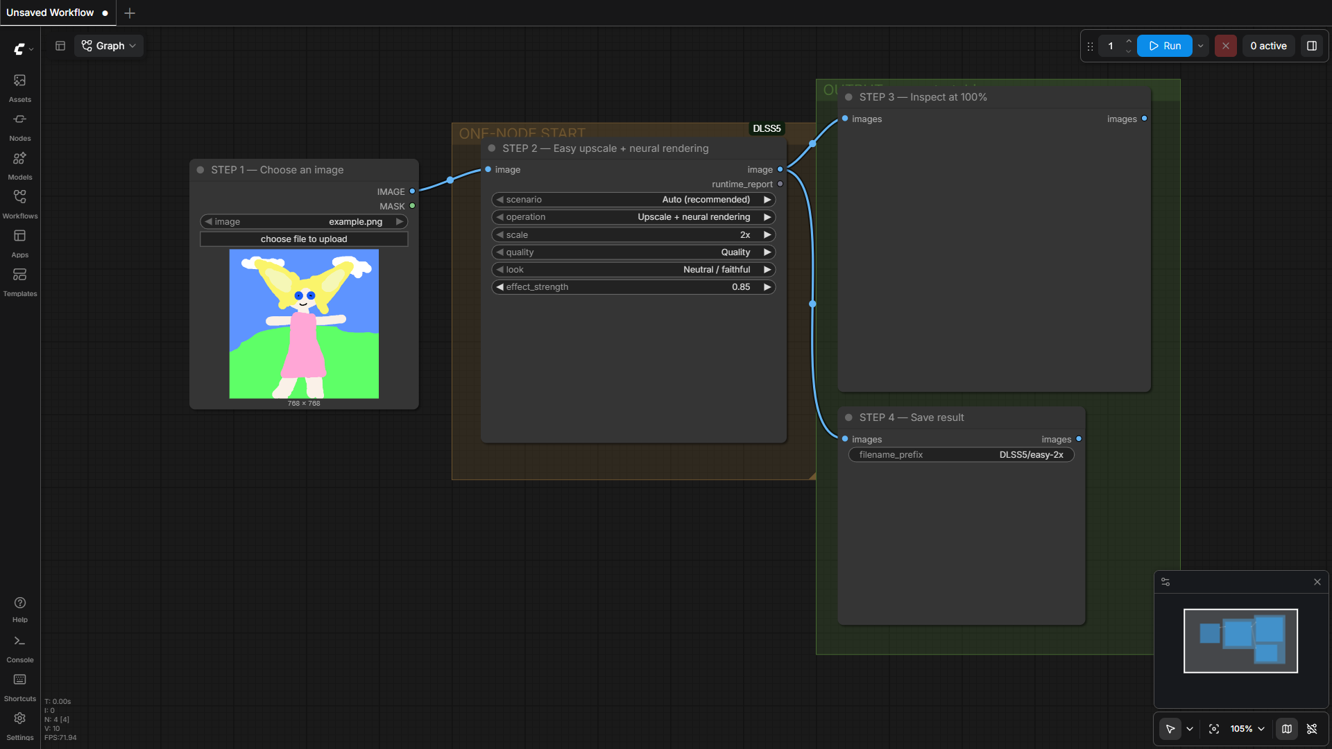 Easy one-node workflow in ComfyUI