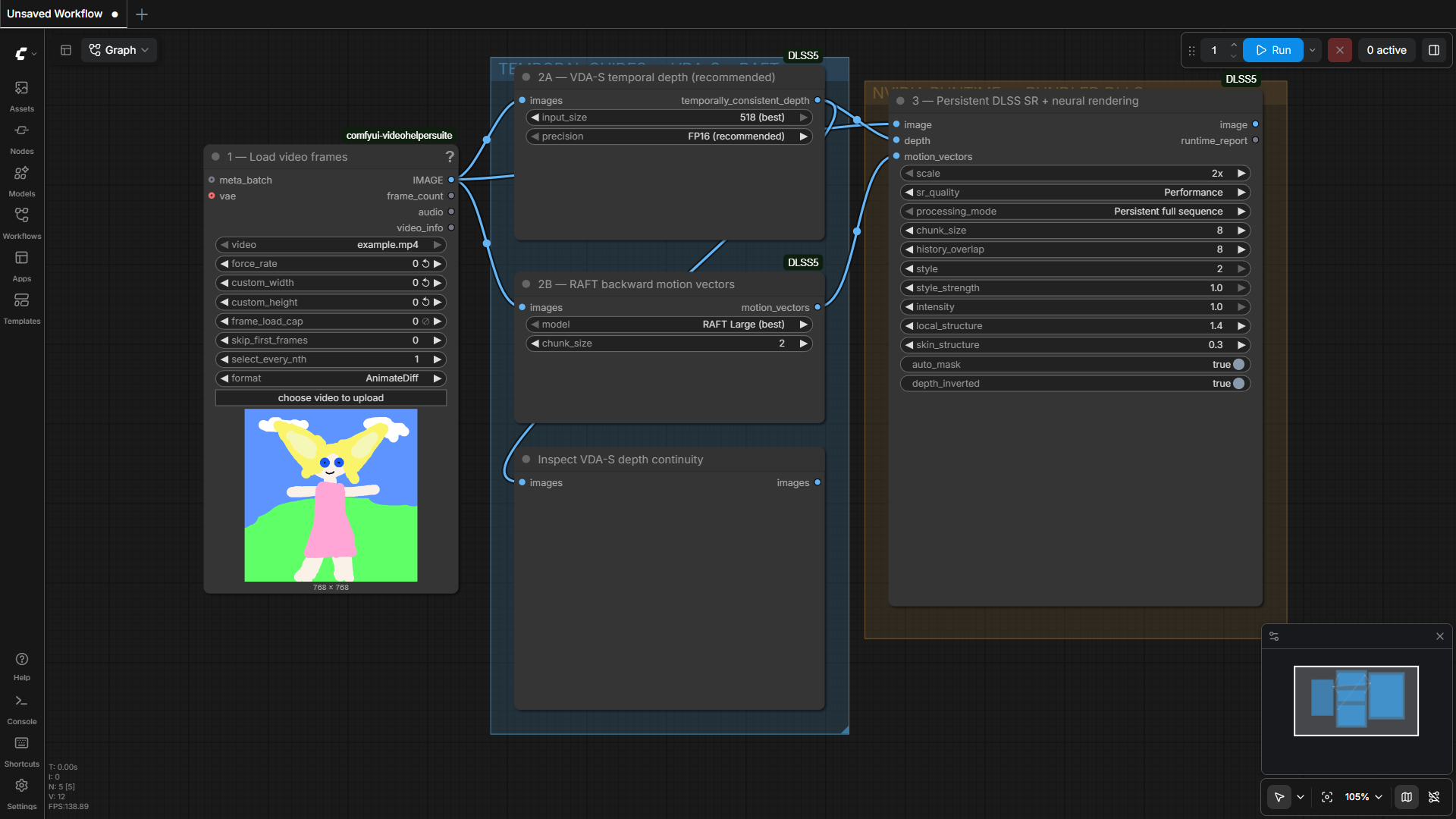 VDA-S temporal workflow in ComfyUI