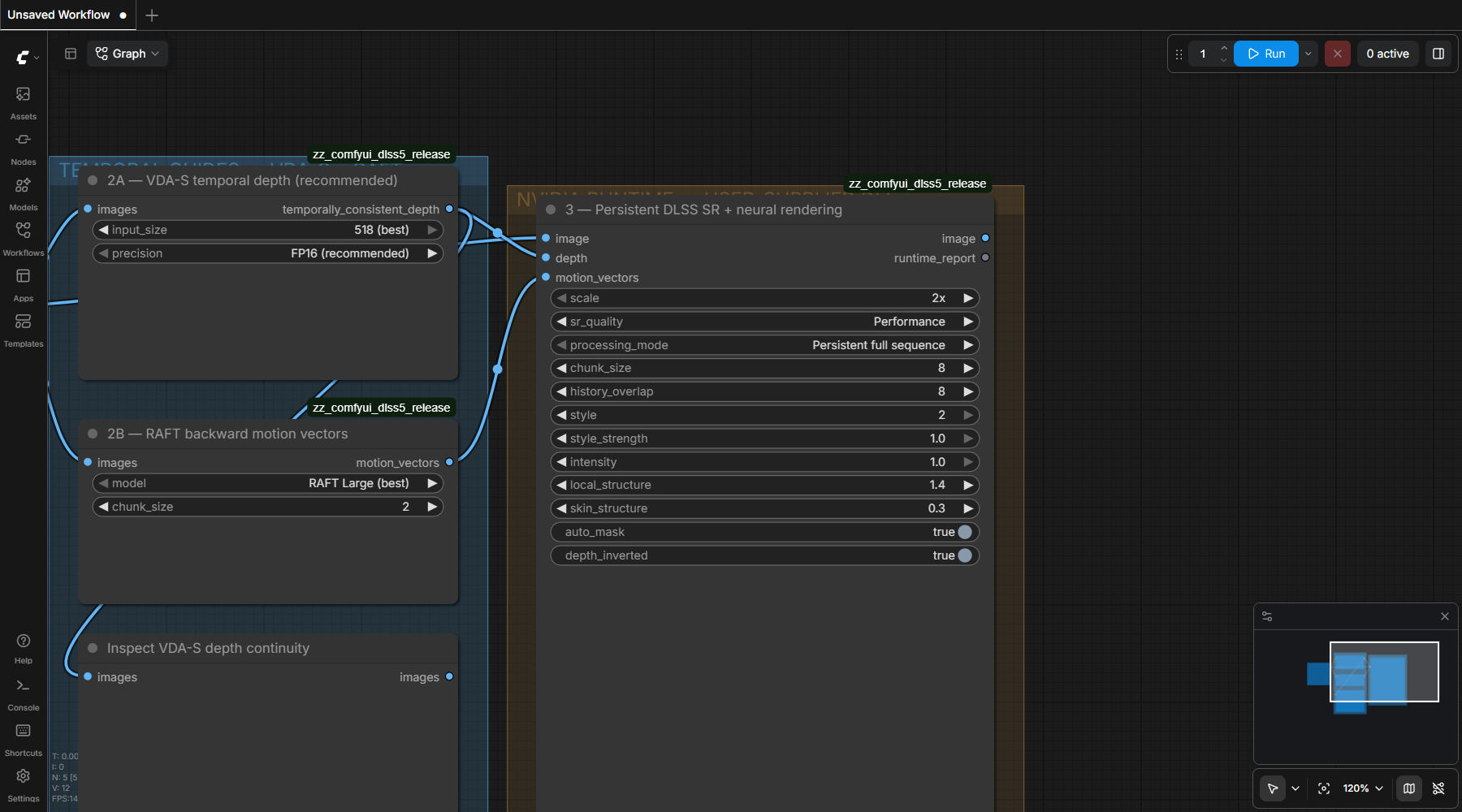 Detailed VDA-S and RAFT guide nodes in ComfyUI