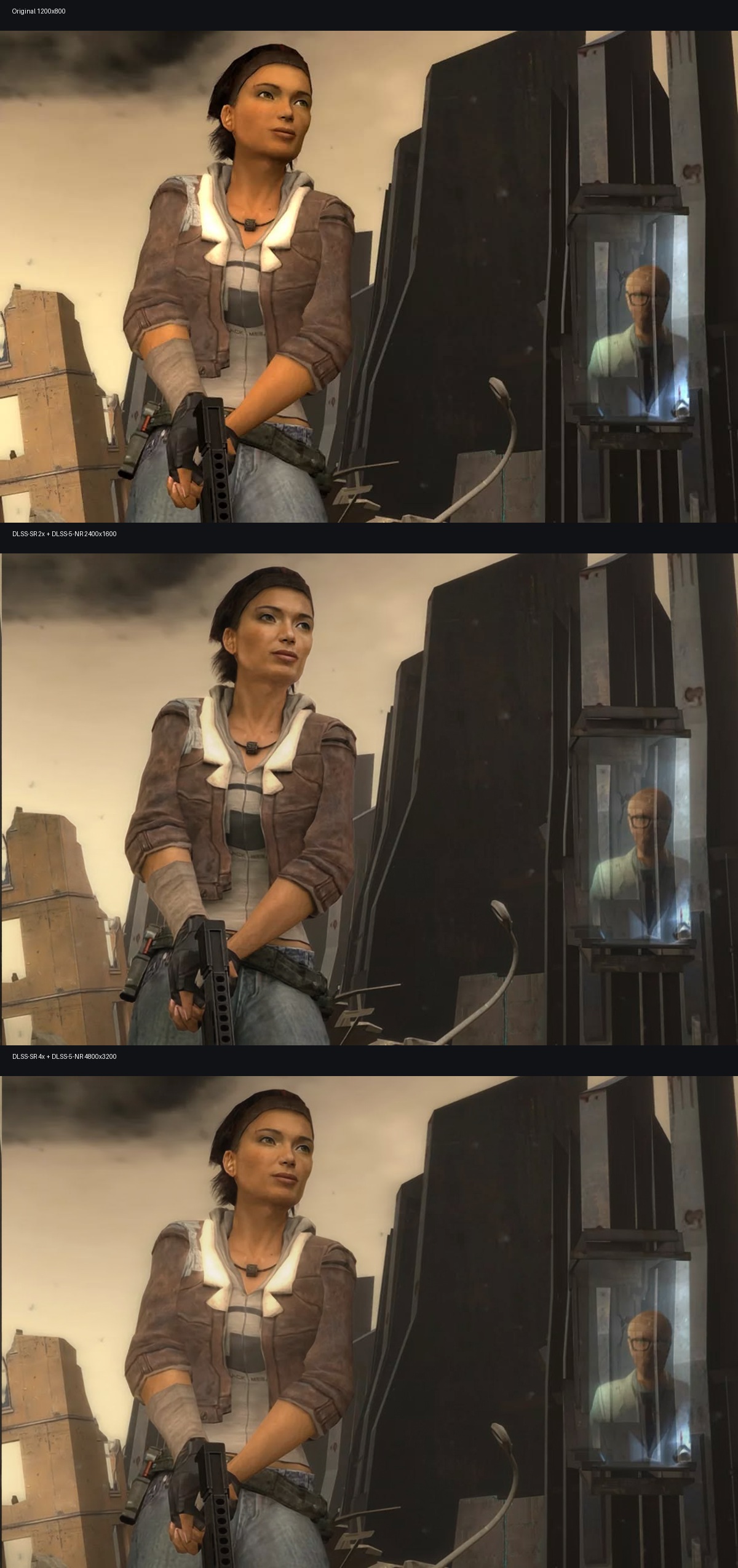 Original, 2x, and 4x comparison
