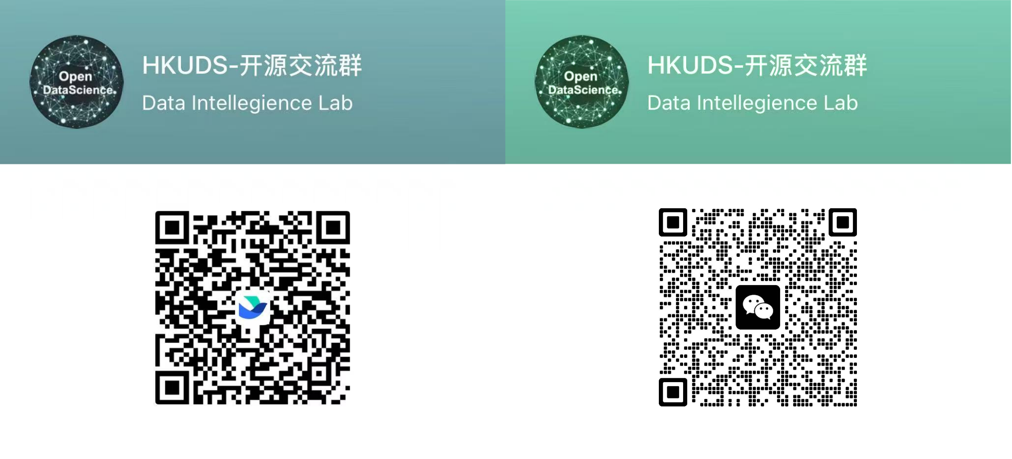 HKUDS WeChat and Feishu group QR codes