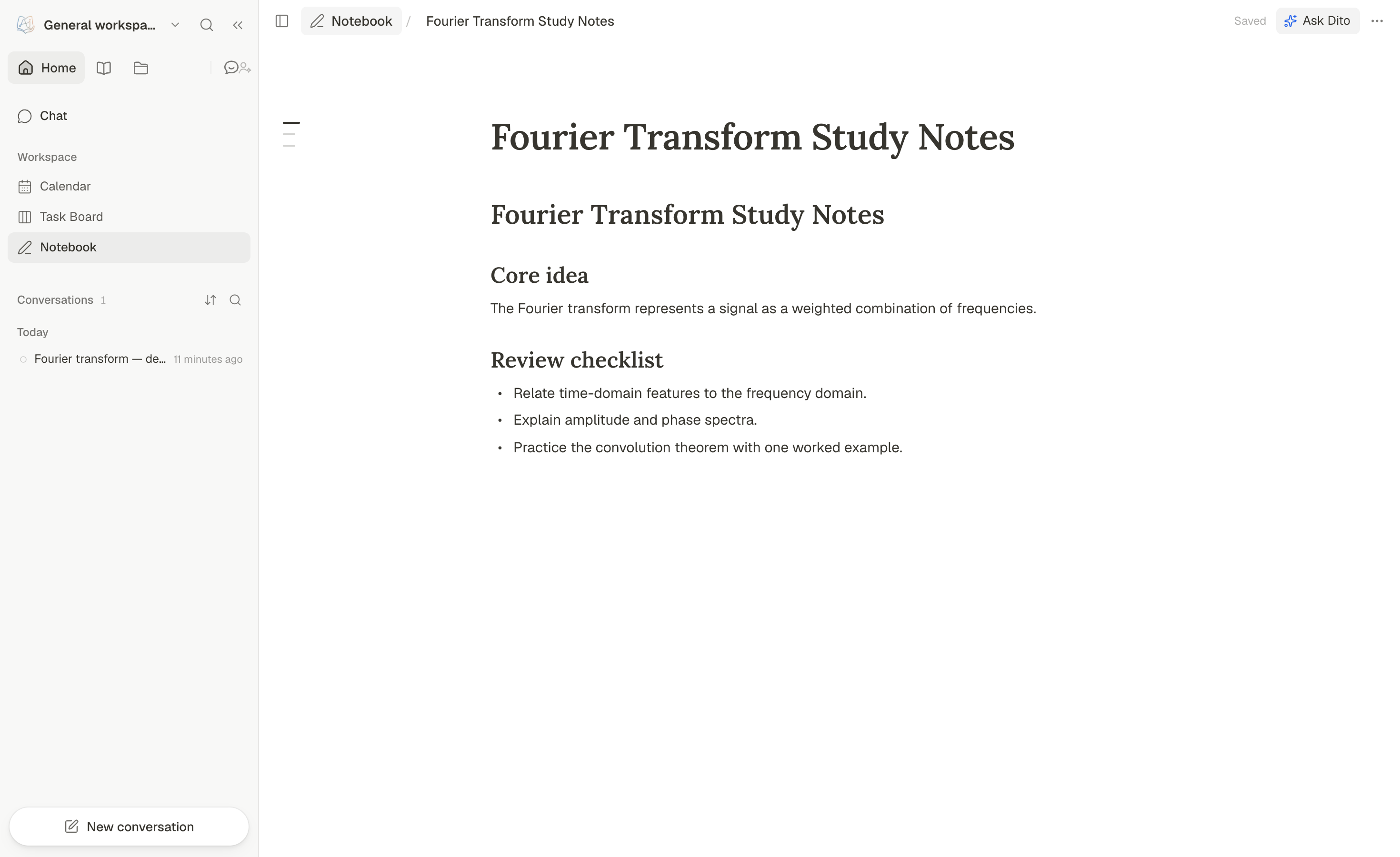 Learning notebook block editor and Dito