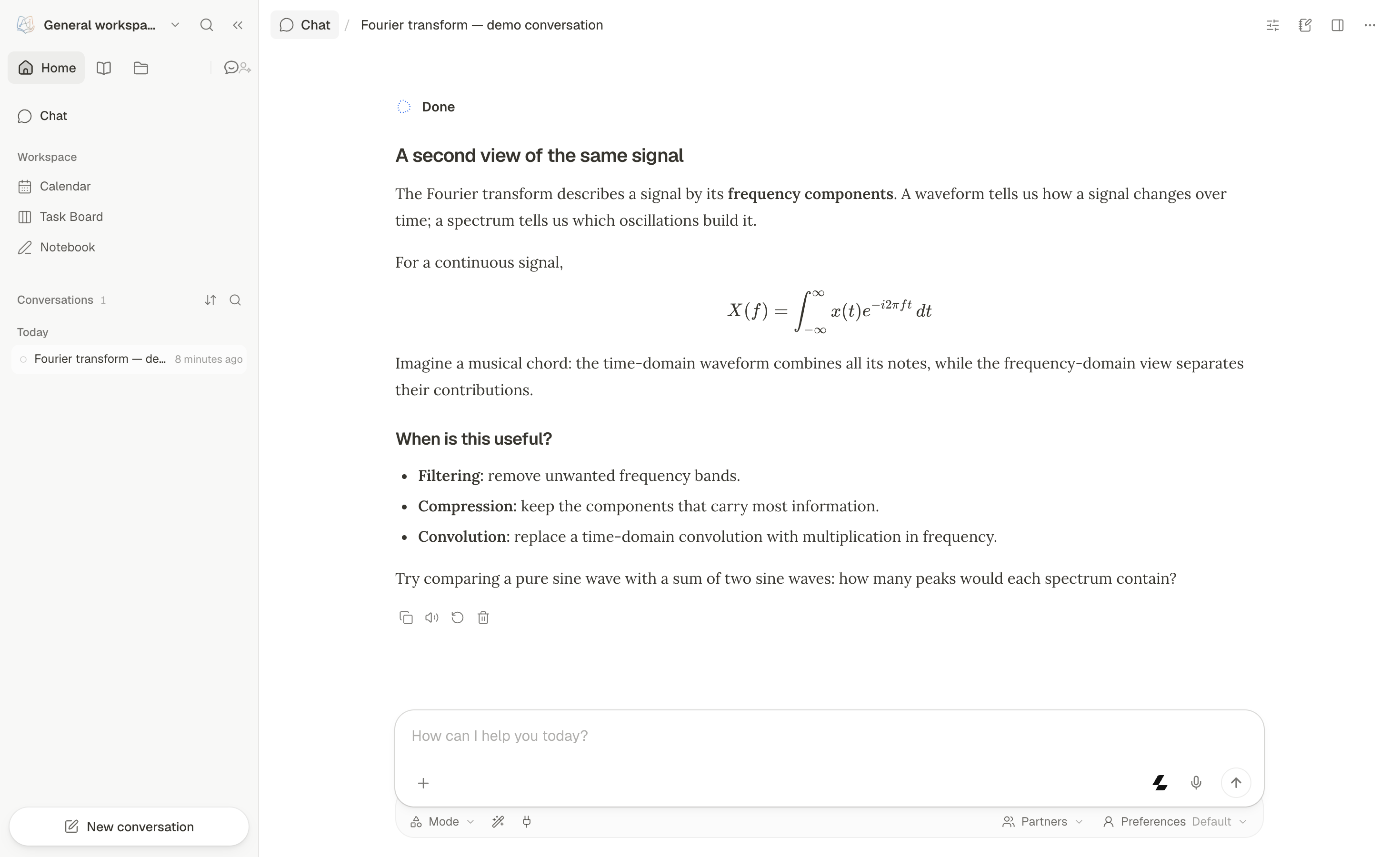 DeepTutor chat workspace