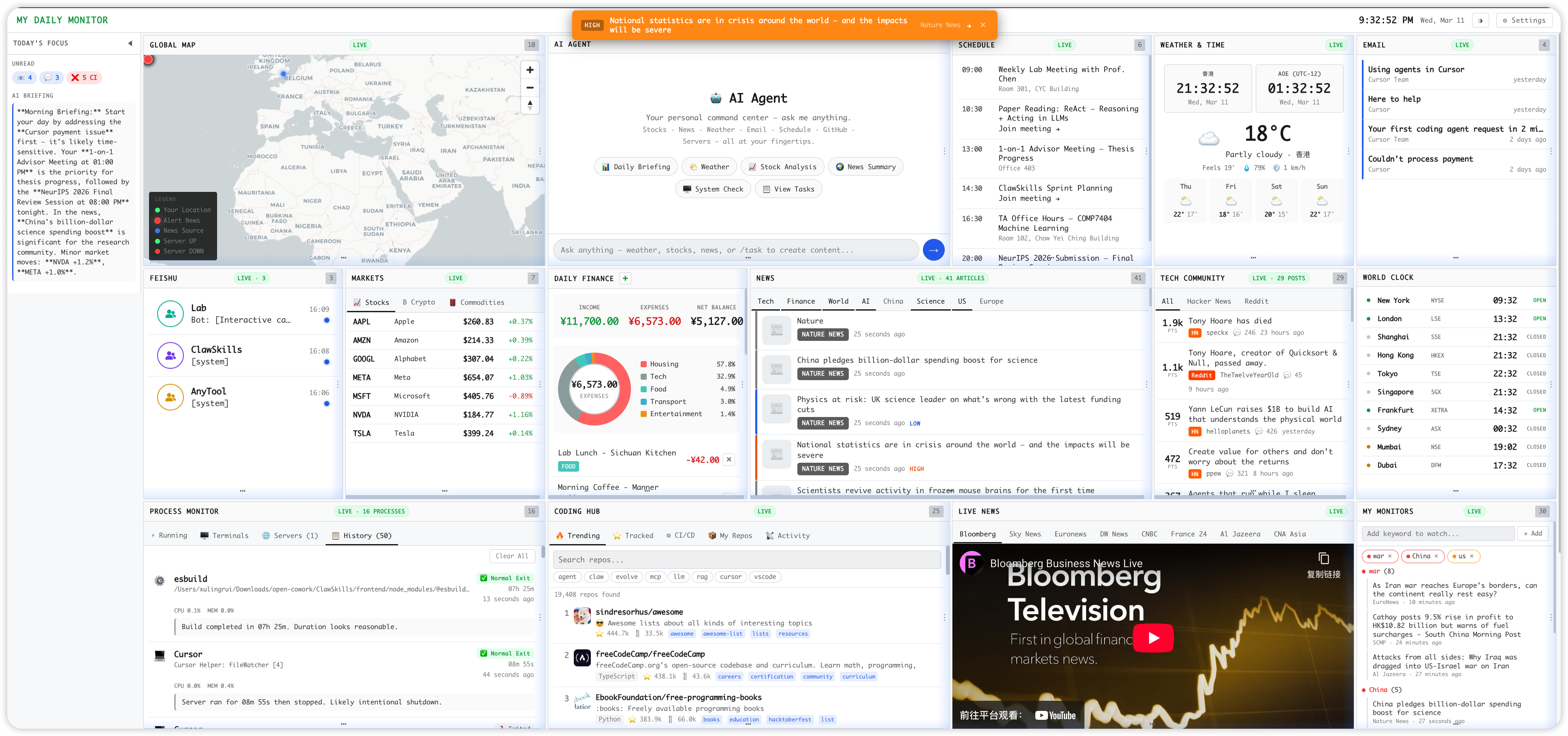 My Daily Monitor – Light Mode