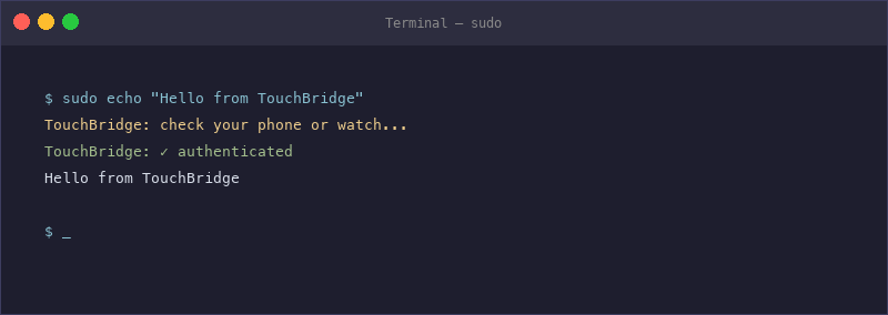 sudo with TouchBridge