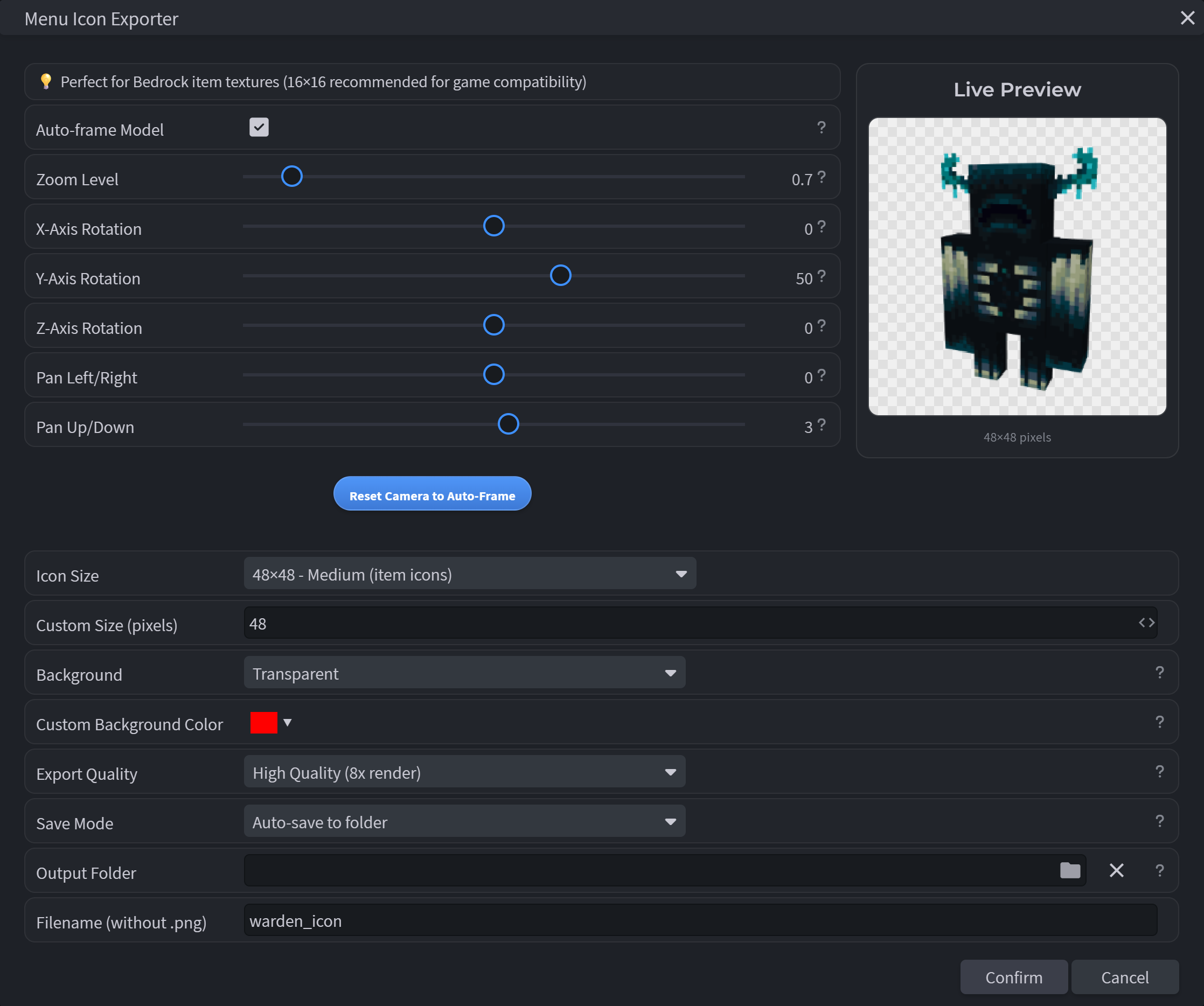 Menu Icon Exporter Preview