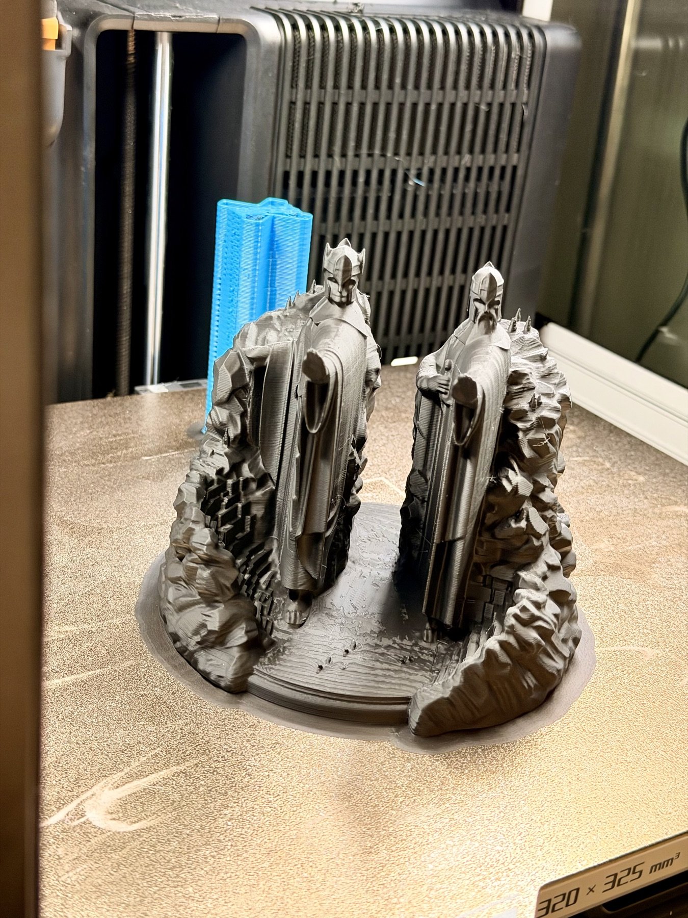 The finished Argonath on the H2D bed