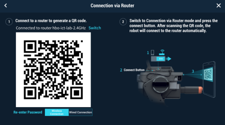 Router connect with qr code
