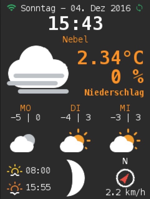 Darcula styled Theme for WeatherPi_TFT