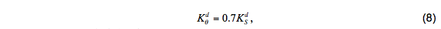 $K_{\theta}^{d}=0.7 K_{S}^{d}$