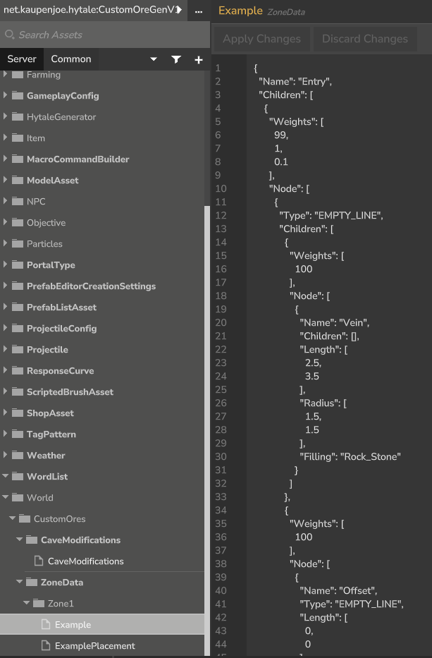 Asset Editor - Ore Configuration