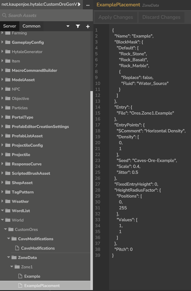 Asset Editor - Zone Data
