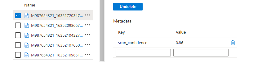 Metadata added to Blob