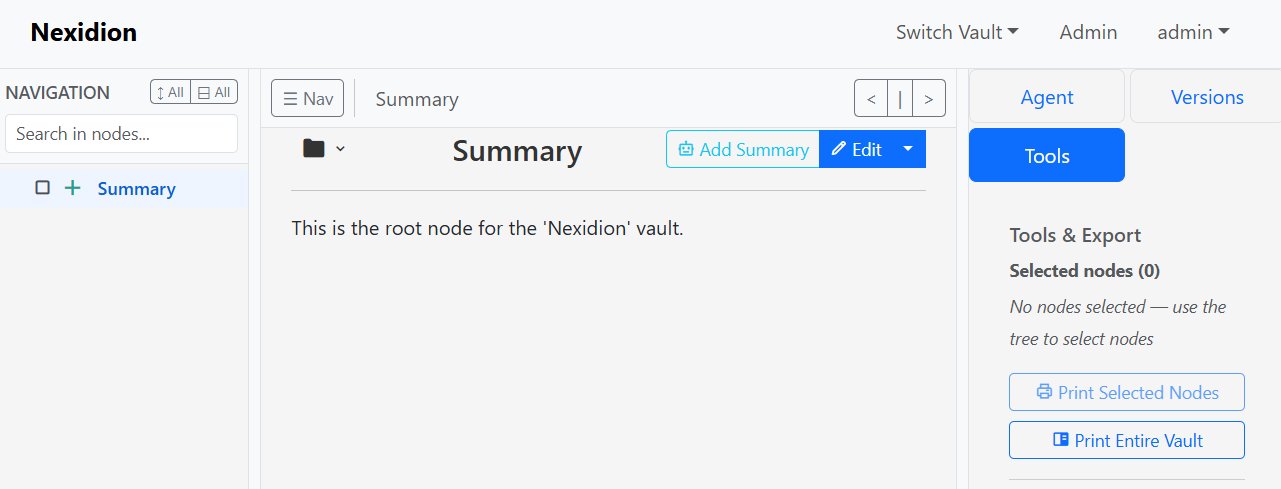 Nexidion Main Interface