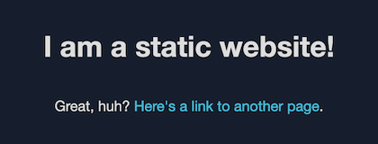 Static website page