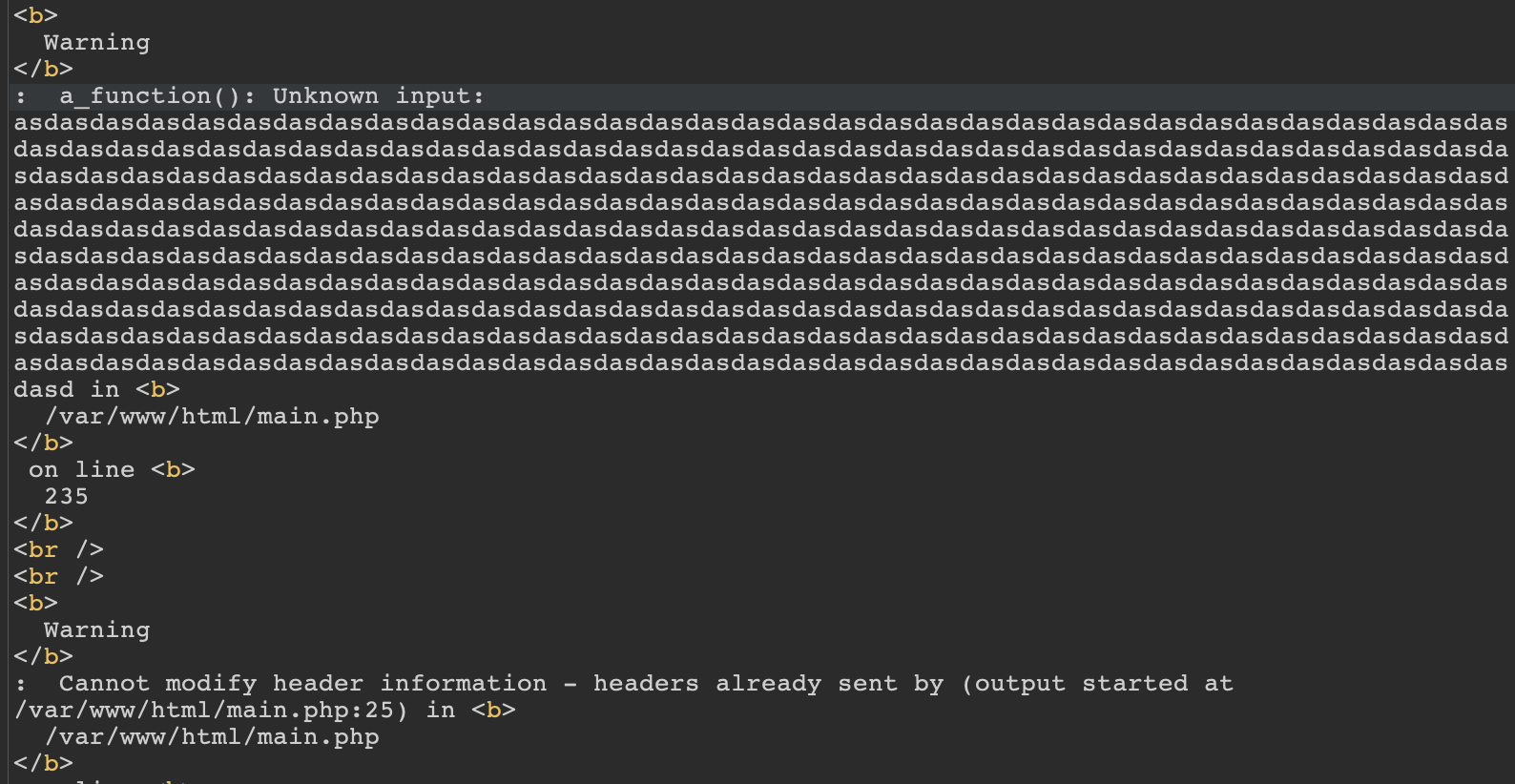 Causing error after setting headers - Filling a body before setting headers: In the following scenario the attacker made the server throw some big errors , and as you can see in the...