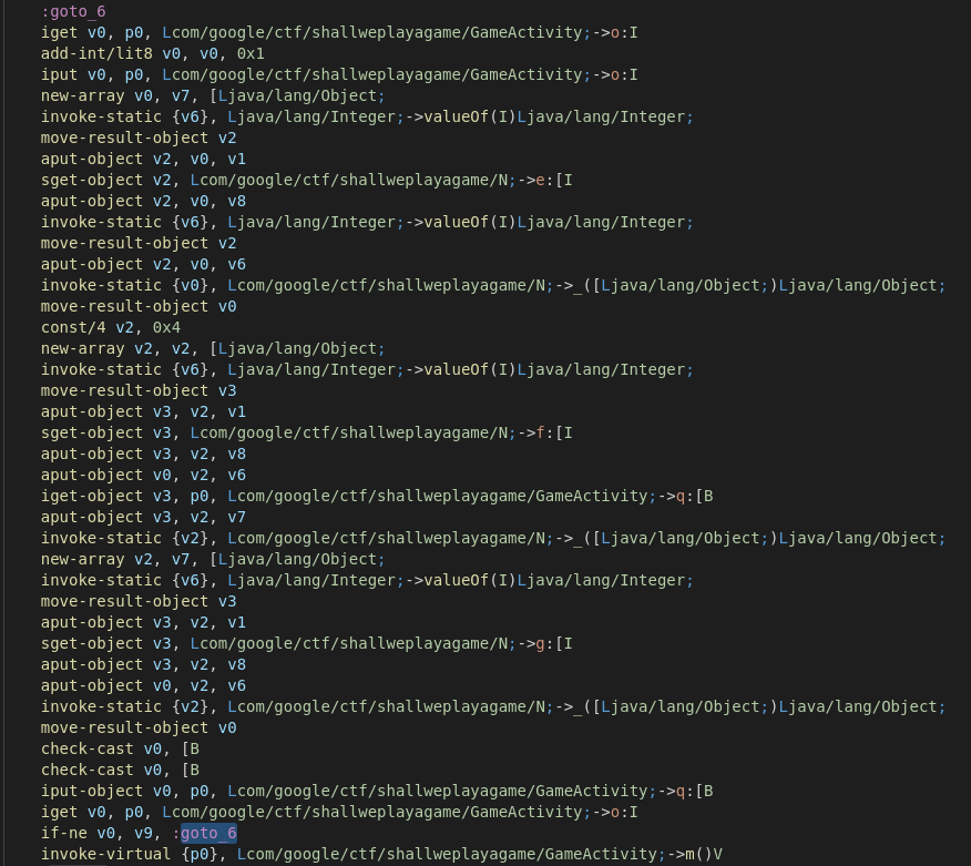 Call m() the first time - Solution: Make the application run the loop 100000 times when you win the first time. To do so, you only need to create the :goto 6 loop and make the...