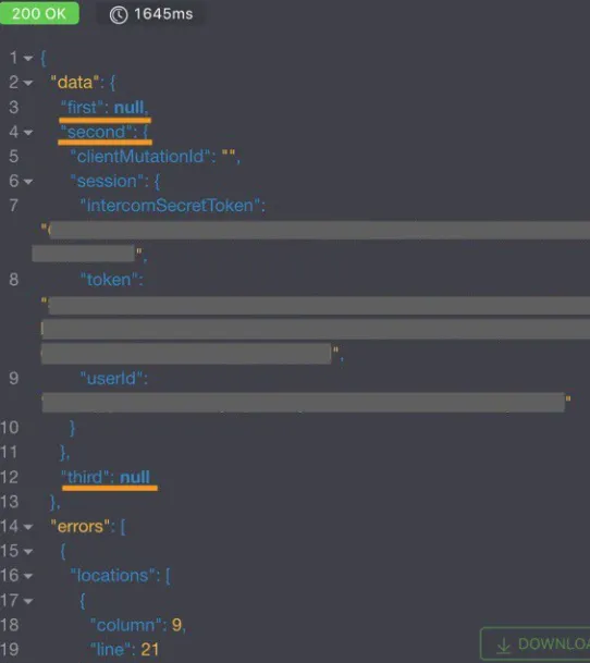 Directive Overloading - Batching brute-force in 1 API request: As we can see from the response screenshot, the first and the third requests returned null and reflected the corresponding...