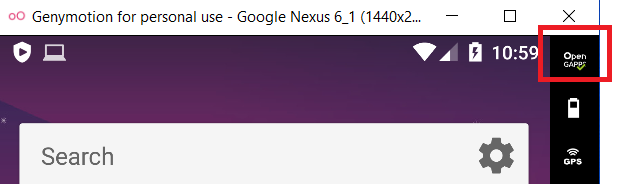 Local Dynamic Analysis - Using an emulator: To install google services (like AppStore) in Genymotion you need to click on the red marked button of the following image