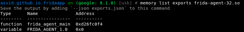 Listing exports from a loaded module