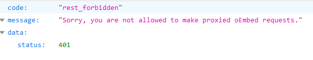 wp-cron.php DoS - /wp-json/oembed/1.0/proxy - SSRF: This is the response when it doesn't work
