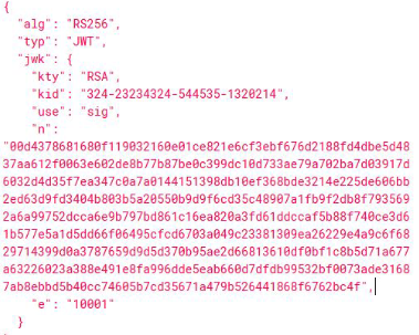 x5c - Embedded Public Key (CVE-2018-0114): If the JWT has embedded a public key like in the following scenario