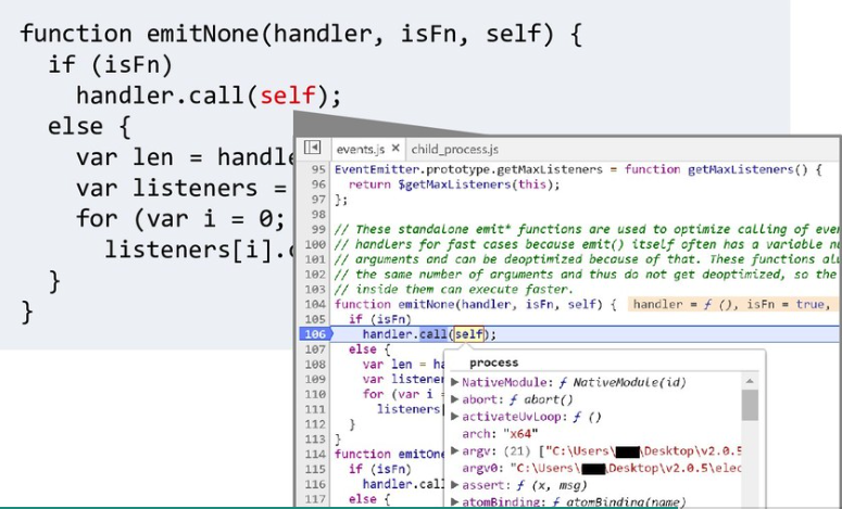 Electron contextIsolation RCE via Electron internal code - Example 1: Where "self" is Node's process object