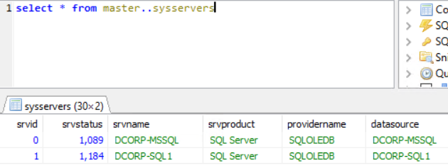 Manual - Openquery() - Find Trustable Links: EXEC sp linkedservers;