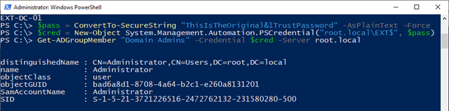 Trust Account Attack - Gathering cleartext trust password: The cleartext password can be used to perform regular authentication as the trust account, an alternative to requesting a TGT...