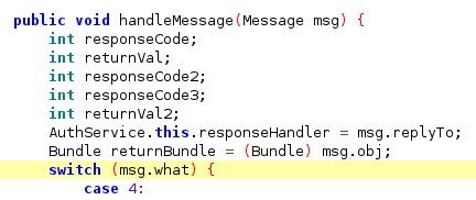 Content Providers - Services: Inside the code check for the handleMessage function which will receive the message