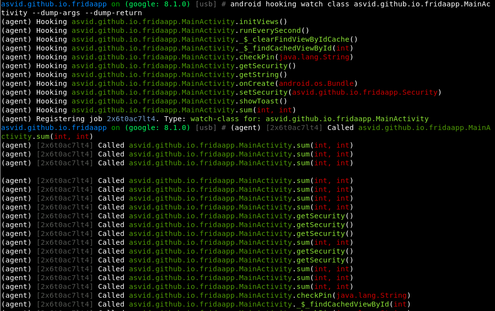 Hooking (watching) a method - Hooking (watching) an entire class: If you play with the application while the class is hooked you will see when each function is being called , its...