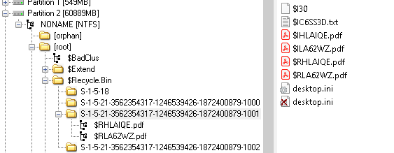 File Backups - Recycle Bin: $R{id}: Content of the file