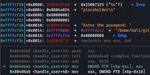 Put bit vectors in th stack to find out the vallue that stack position need to - have to reach a rogram flow: In this scenario, the input was taken with scanf("%u %u") and the value "1...