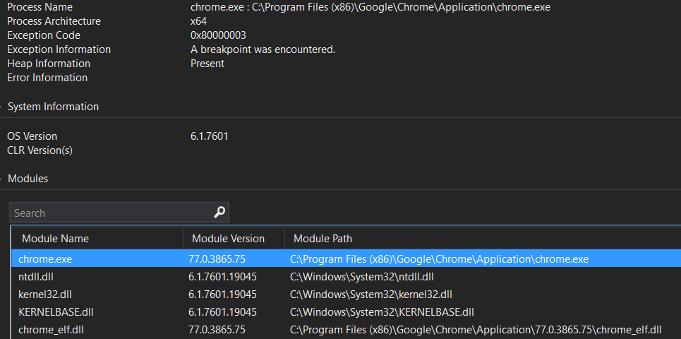 Volatility - Mini dump crash report: If you have Visual Studio installed, you can open this file and bind some basic information like process name, architecture, exception info and...