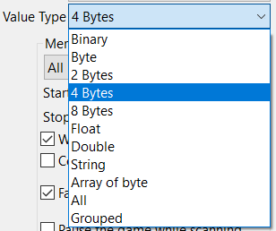 Cheat Engine - What are you searching?: Usually numbers are stored in 4bytes form, but you could also find them in double or float formats, or you may want to look for something...