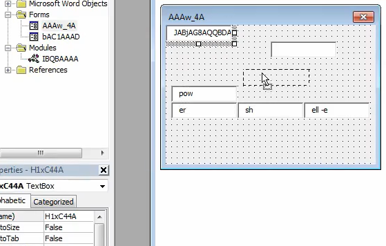 Junk Code - Macro Forms: Using the GetObject function it's possible to obtain data from forms of the macro. This can be used to difficult the analysis. The following is a photo of a...