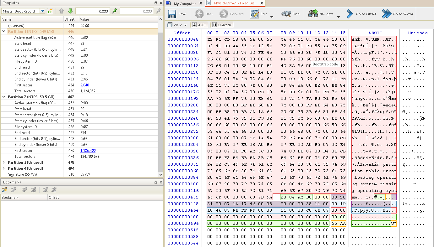 GPT (GUID Partition Table) - Inspecting: After mounting the forensics image with ArsenalImageMounter , you can inspect the first sector using the Windows tool Active Disk Editor . In the...
