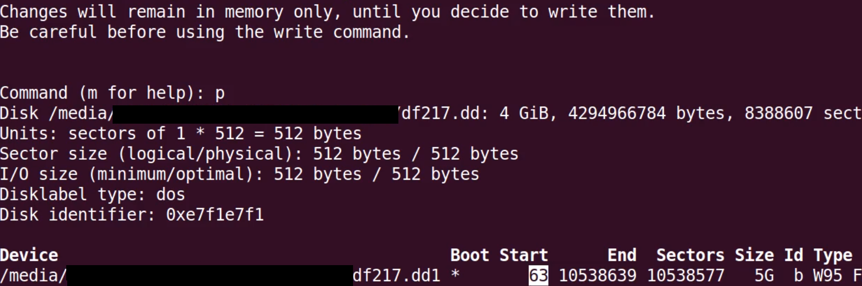 Partitions - MBR (master Boot Record): In order to mount an MBR in Linux you first need to get the start offset (you can use fdisk and the p command)