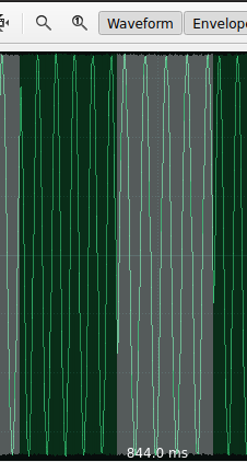 SigDigger FM waveform where the two frequencies are difficult to distinguish directly
