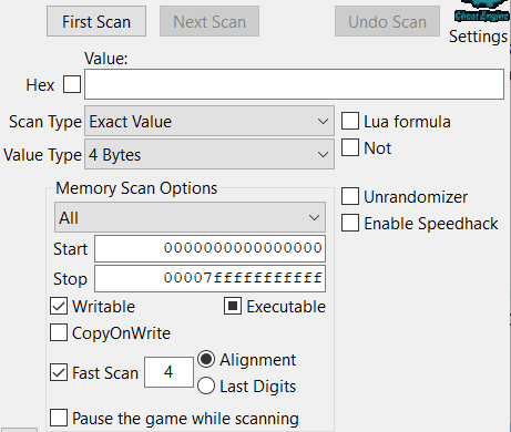 Cheat Engine - What are you searching?: What are you searching?