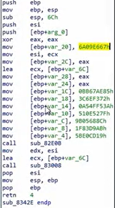 RtlCompressBuffer / RtlDecompressBuffer - Constants & tables: Sometimes you can fingerprint a hash/cipher by searching constants (or the first dword of tables) online
