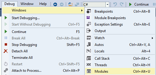 DNSpy Logging - DNSpy Debugging: Now that we are debugging the process, it's time to stop it and load all the modules. First click on Debug Break All and then click on Debug Windows Modules