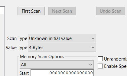 Through a known change - Unknown Value, known change: So, start by performing a scan of type " Unknown initial value "