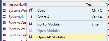 DNSpy Logging - DNSpy Debugging: Click any module on Modules and select Open All Modules