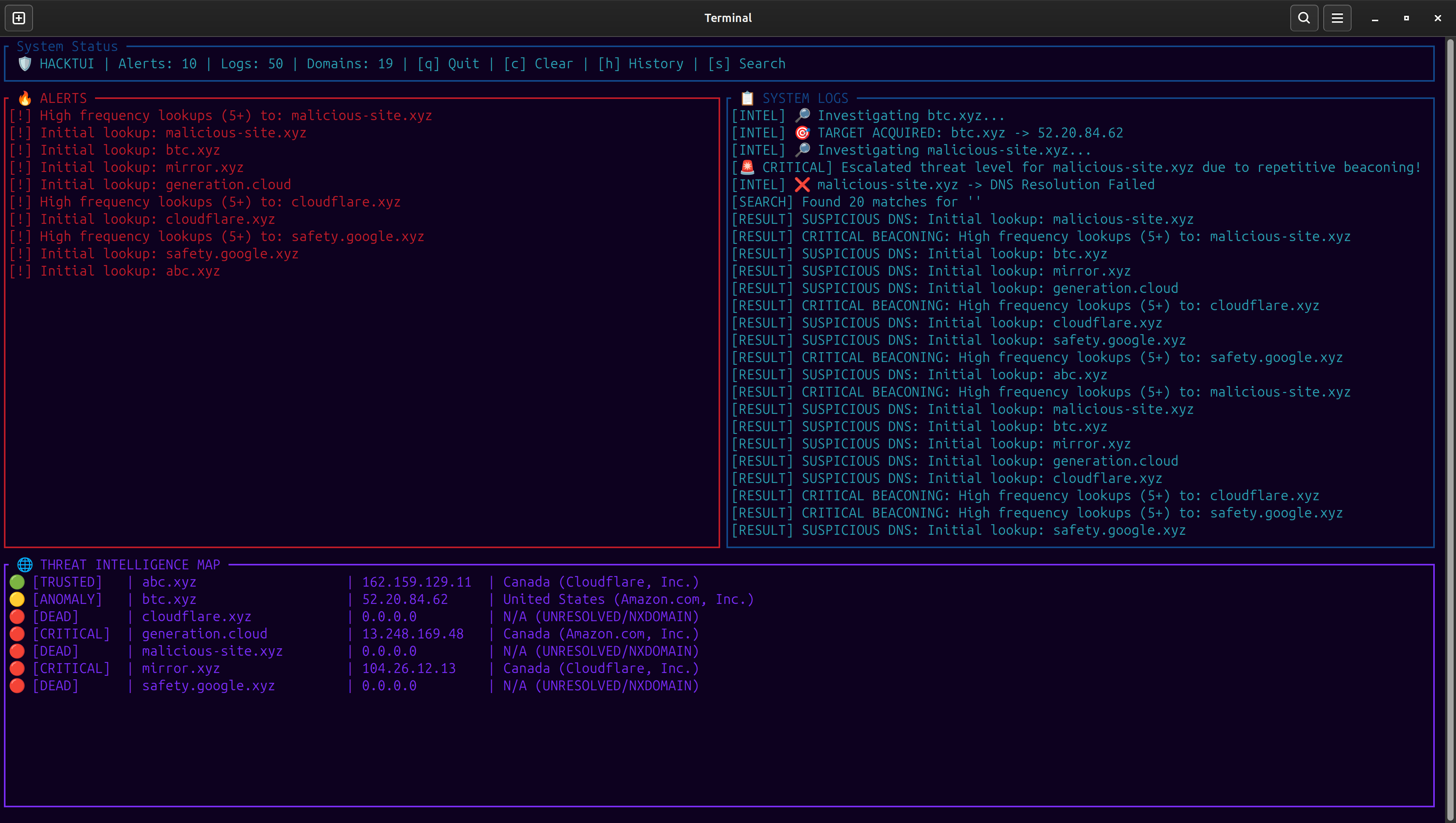HackTUI Security Interface