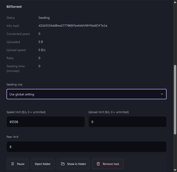 Flux 2.2 torrent controls